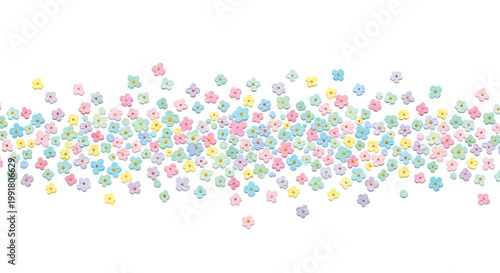 Colorful star confetti border, pastel starburst decorations, festive vector sparkles, celebration design elements