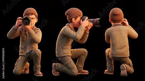 Cameraman Taking Photos with Professional Camera