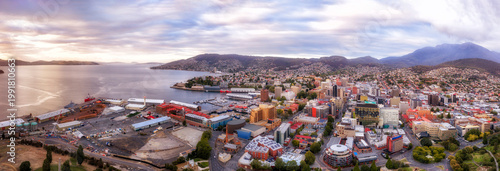 Konstfotografi D Tas Hobart sunrise wide pan