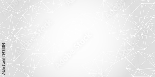 Website header or banner design with abstract polygonal background and connecting dots and lines. Global network connection. Digital technology with plexus background