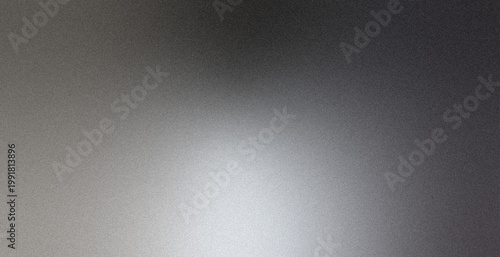 Minimal gradient backdrop for hero image design with noise grain texture and soft light blur in grey black tones