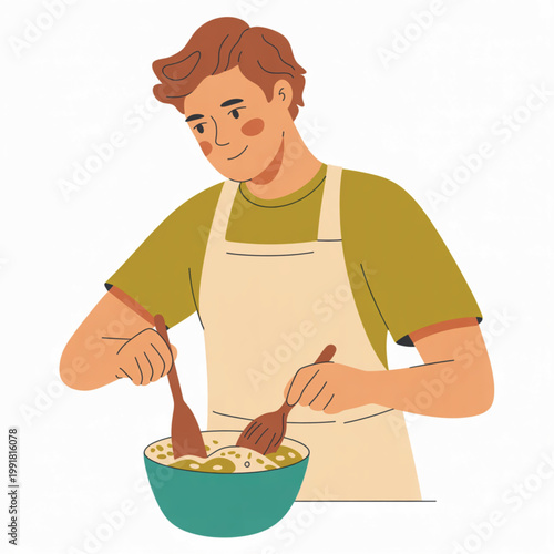senior woman cooking in kitchen