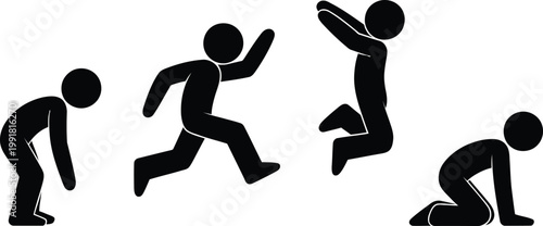 Sequence of push-up exercises demonstrating proper form and progression