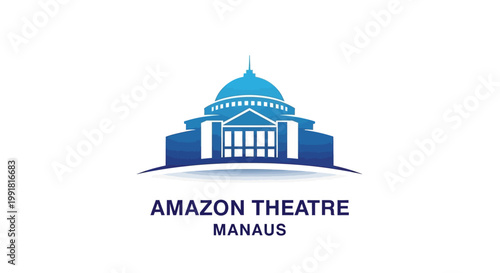 Amazon Theatre Manaus Logo Depicting Historic Architecture and Design.