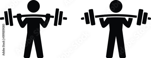 Two figures demonstrating different barbell lifting techniques in a gym setting