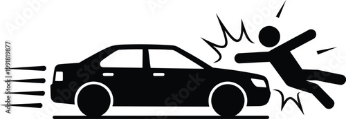 Person falling off a speeding car during a high-speed chase or accident scenario