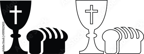 Symbolic representation of communion elements in contrasting styles