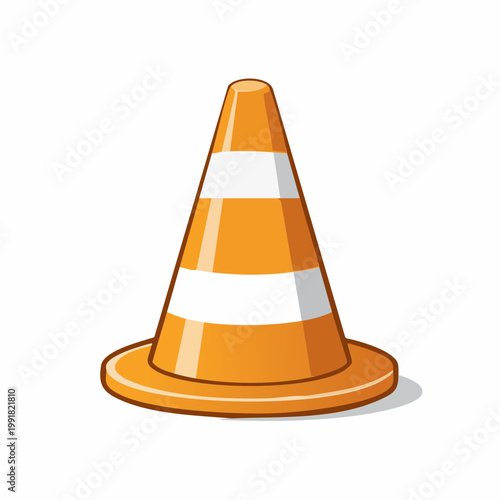 Orange and white traffic cone illustration