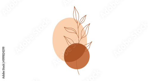 Minimalist bohemian abstract shapes, boho chic vector graphics, earthy tones, bohemian illustration elements