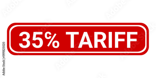 35℅ TARIFF Grunge rubber stamp seal with background vector illustration. 
