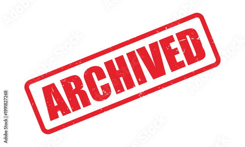 Archived rubber stamp, Archived red stamp with grunge texture