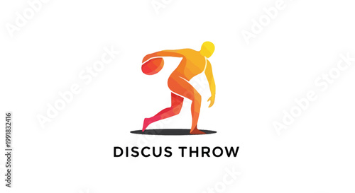 Dynamic Illustration of a Discus Thrower in Action, Sport Concept.