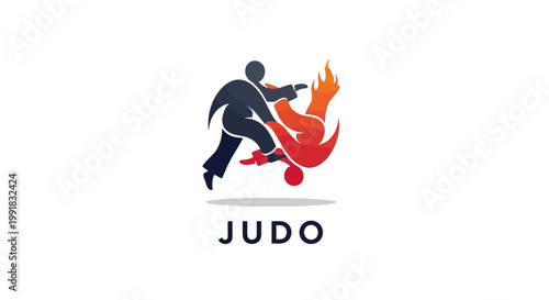 Dynamic Judo Action - A Colorful Illustration of Martial Arts.