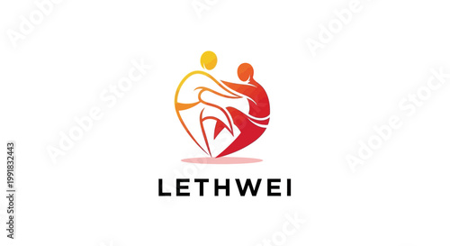 Dynamic Illustration of Two People Engaged in Martial Arts Practice.