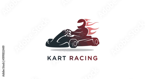 Dynamic Kart Racing Logo Depicting Speed and Competition.