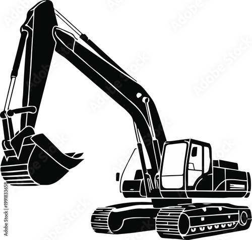 excavator technical drawing heavy equipment blueprint track loader
