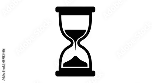 Black Silhouette of an Hourglass Timer Symbol.