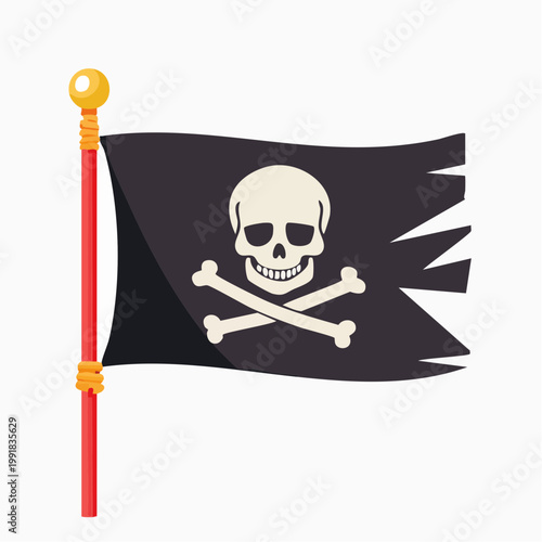 Pirate flag with skull and crossbones