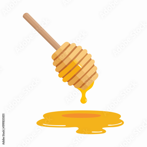 Honey dipper with dripping honey