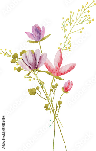 Wildflower Watercolor Illustration