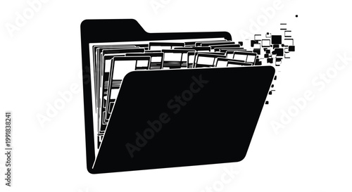 Digital data transfer file folders cyber security