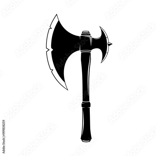 Double headed battle axe weapon.