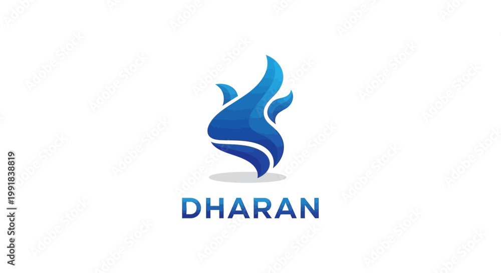 Fototapeta premium Elegant Blue Flame Logo Design for Innovative Technology Company.
