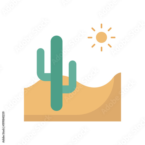 Desert Landscape Vector icon which can easily modify or edit