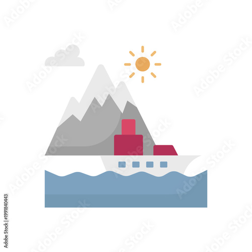 Cruise Ship Vector icon which can easily modify or edit