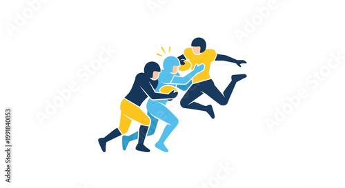 American Football Players in Action During a Game.