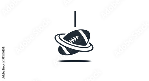American Football Spinning Around a Ring Icon.
