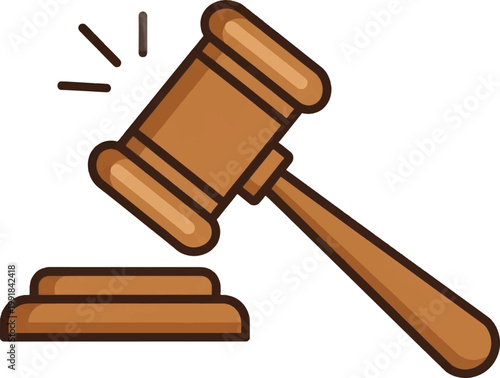 judge gavel, courtroom symbol, law vector icon, justice hammer