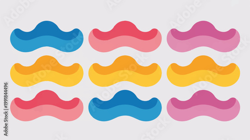 colorful wavy shapes in pink blue and yellow hues