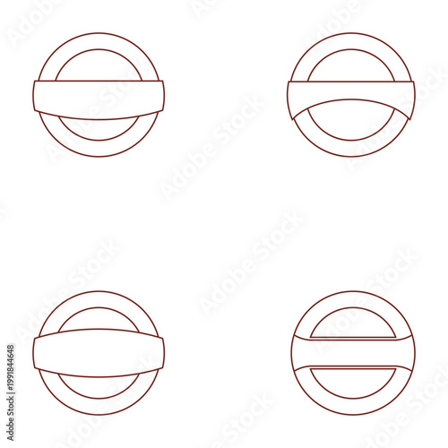 minimalist round badge frame element set