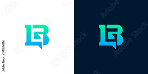 Modern Lettermark Logo Design Featuring a Combination of Letters 'L' and 'B' with a Speech Bubble Element
