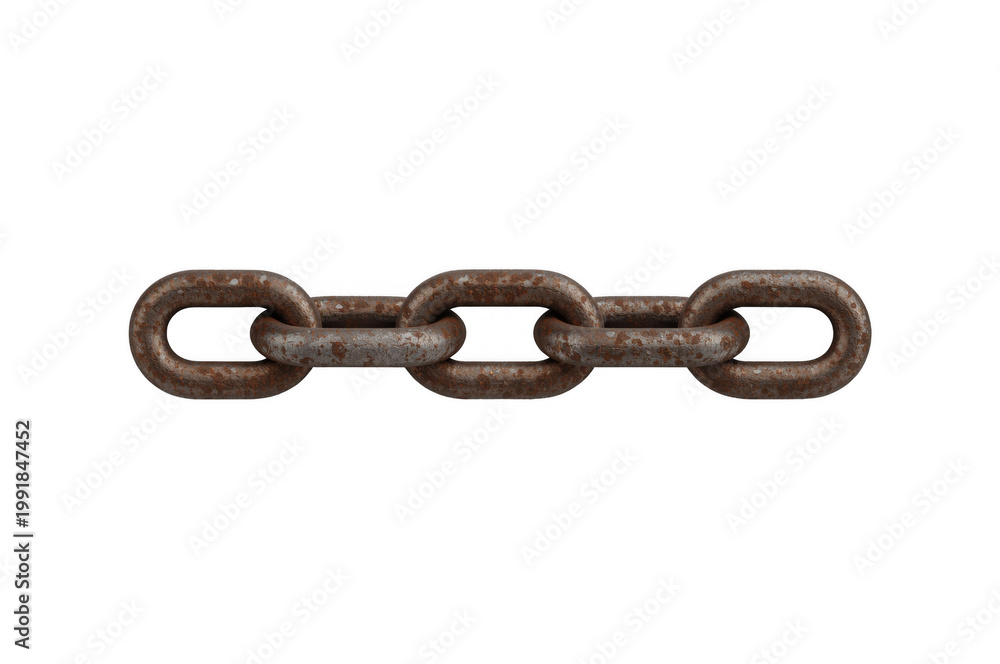 Fototapeta premium Rusty chain links showing strength and connection