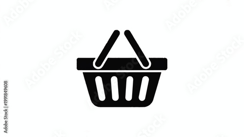 Shopping basket icon for ecommerce and retail concepts