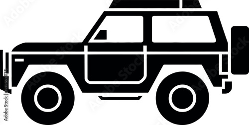 A classic off-road vehicle silhouette with rugged and sturdy design features