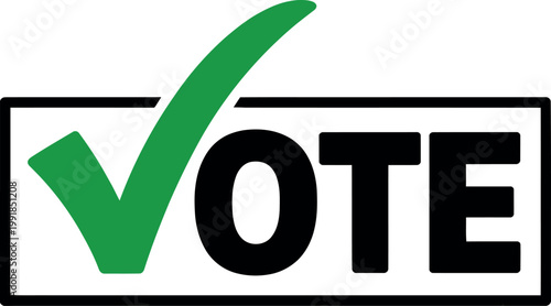 Green checkmark next to the word vote in bold letters