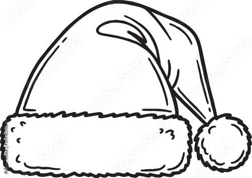 Santa claus hat line art illustration with graphic resource holiday gear christmas spirit christmas celebration clothing accessory wintertime illustration monochrome creative