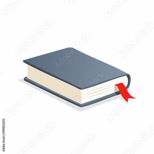 Closed Book with Red Bookmark