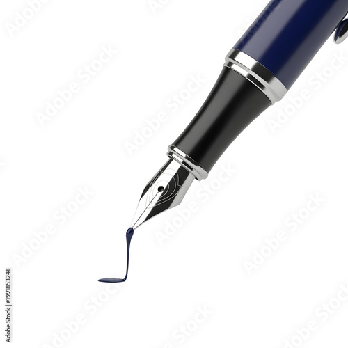 Ink pen nib writing instrument closeup.