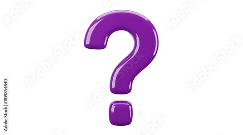 A large purple question mark on transparent background