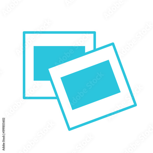 Diapositive slide icon. Isolated on white background. Blue icon