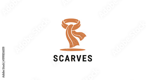 Elegant Orange Scarf Logo Design on White Background for Fashion.