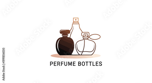 Elegant Perfume Bottles Displayed on a Clean White Background for Beauty.