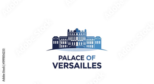 Elegant Illustration of the Palace of Versailles in France.