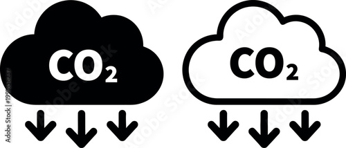 Comparison of carbon dioxide emissions from different sources shown as clouds