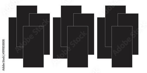 Set of empty photo frames compositions. Realistic polaroid photo template. Template of mood board. Vector illustration.