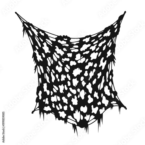 Black fishing net close up view.